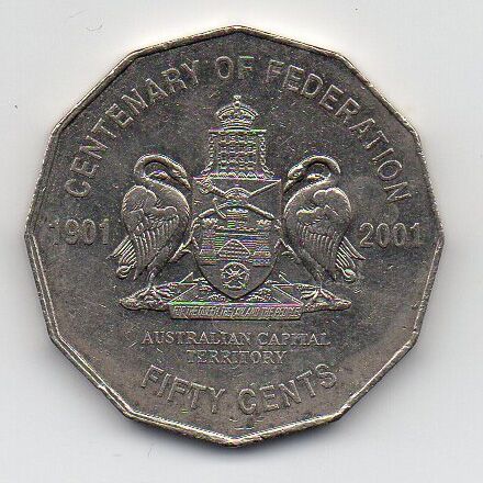 Money Zoo Australia 50 Cents 01 Centenary Of Federation Act
